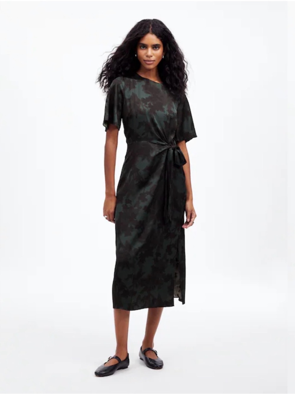 Madewell Floral Tie-Waist Midi Dress